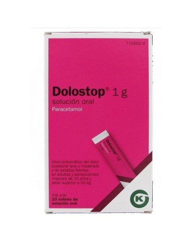 DOLOSTOP 1 G SOLUCION ORAL, 10 sobres